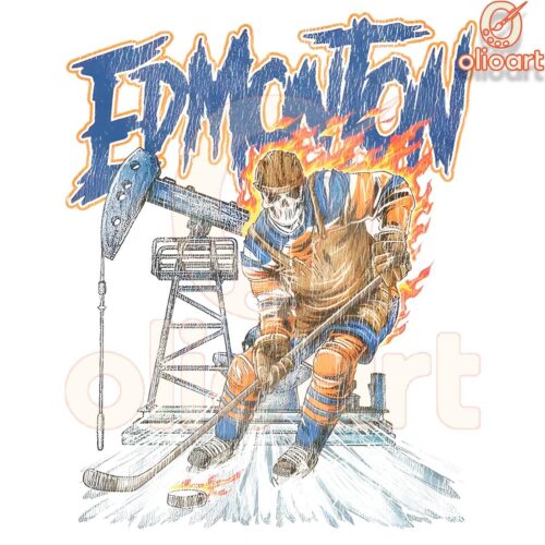 Edmonton Oilers Hockey Skeleton Player SVGPNG Design