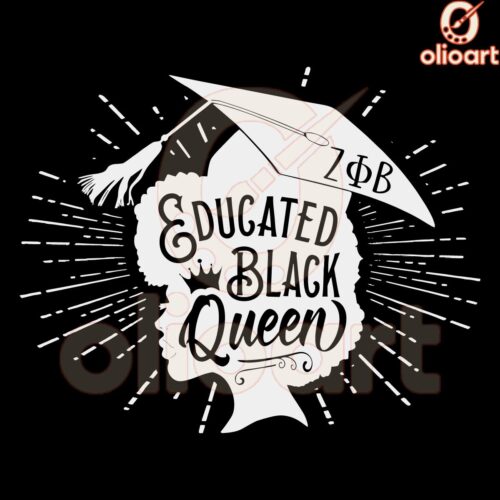 Educated Black Queen Zeta Phi Beta SVG Design