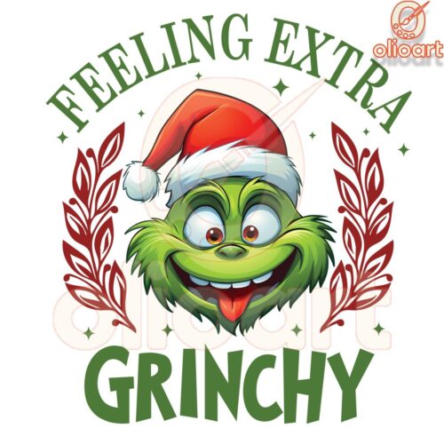 Extra Grinchy Christmas Vibes Funny PNG Design