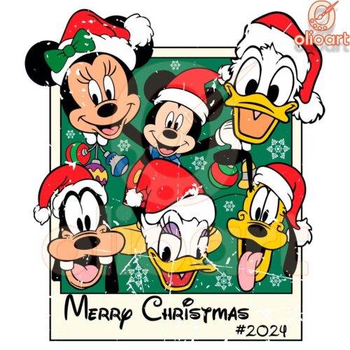 Festive 2024 Mickey Friends Polaroid SVG for Christmas Cheer