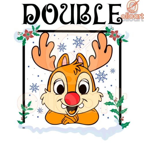 Festive Chip and Dale Reindeer SVG for Christmas Cheer