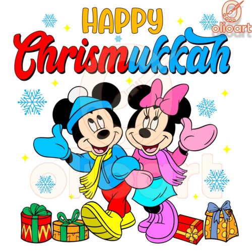 Festive Christmukkah Mickey Minnie SVG Delight