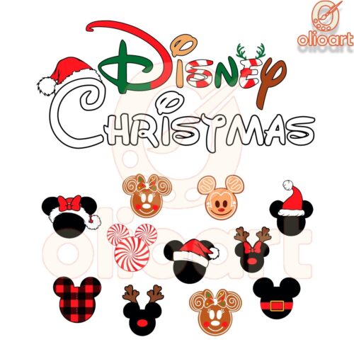 Festive Disney Mouse Head SVG for Christmas Magic