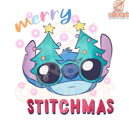 Festive Disney Stitch LightUp PNG Merry Stitchmas Magic