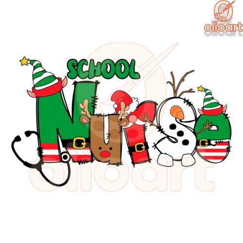 Festive Elf Snowman SVG for School Nurses