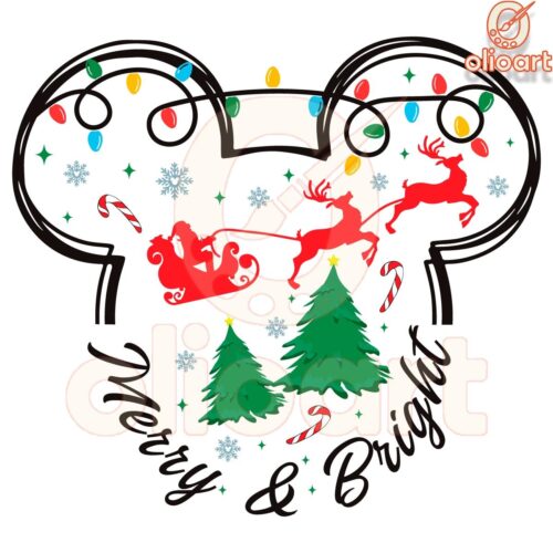 Festive Fun Mickey Mouse Head SVG Design