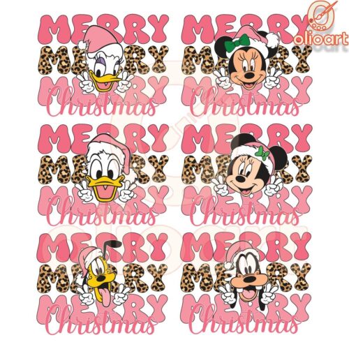 Festive Mickey Friends Christmas SVG Design