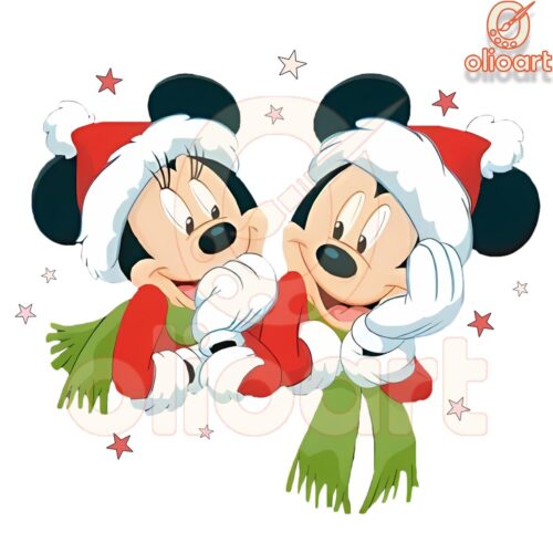 Festive Mickey Minnie Mouse Christmas SVG Design