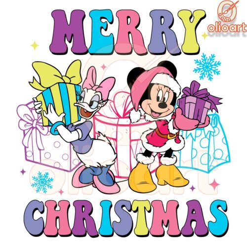 Festive Minnie Daisy Christmas SVG Design