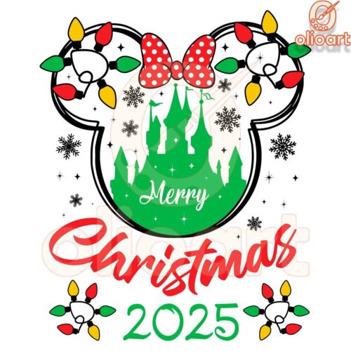 Festive Minnie Mouse Head PNG for Christmas 2025