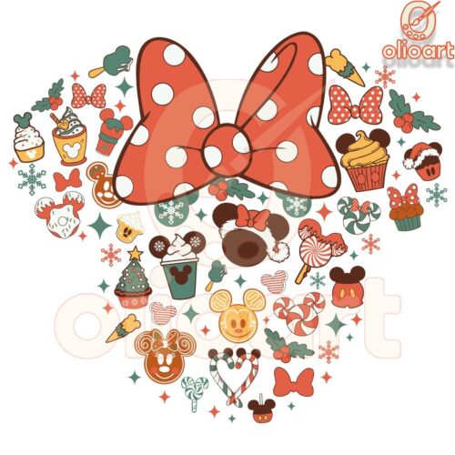 Festive Minnie Mouse Snacks PNG Christmas Doodle Magic