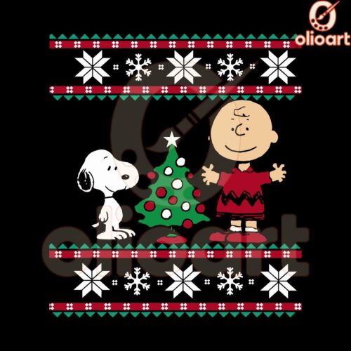 Festive Peanuts Snoopy Charlie Brown SVG for Christmas Fun