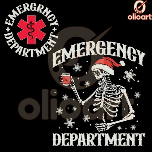 Festive Skeleton Nurse Christmas PNG for ER Heroes