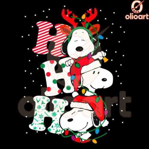 Festive Snoopy Ho Ho Ho PNG for Christmas Cheer