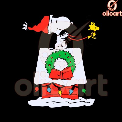 Festive Snoopy Woodstock Christmas SVG Design