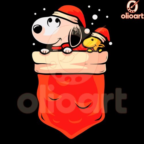 Festive Snoopy Woodstock Pocket Pals SVG Design