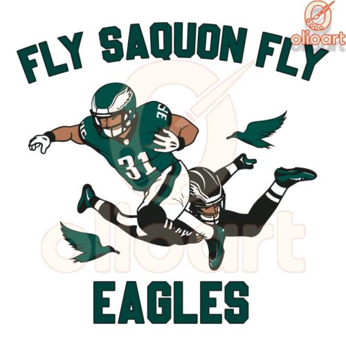 Fly Saquon Fly Eagles Football Player SVG Design