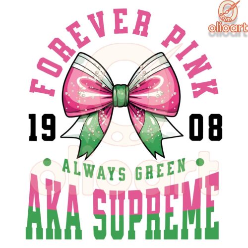 Forever Pink Always Green Supreme Est 1908 SVG Design