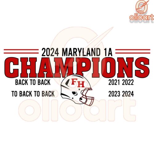 Fort Hill Football SVG 2024 Maryland State Champs Design