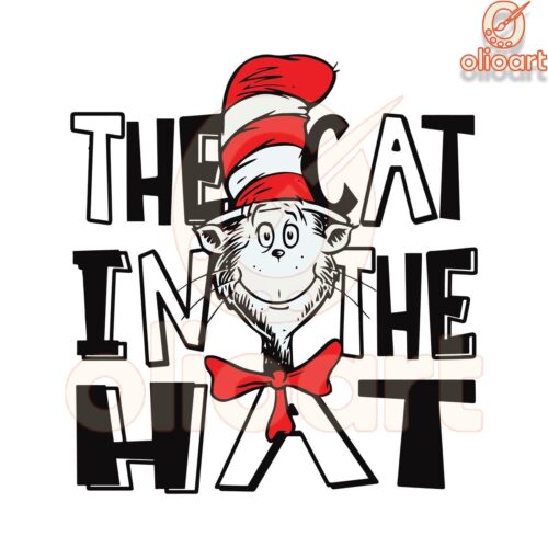 Funny Cat in the Hat SVG Digital File for Dr Seuss Day