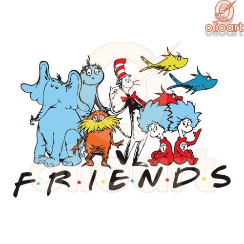 Funny Dr Seuss Friends SVG The Cat in the Hat Design File