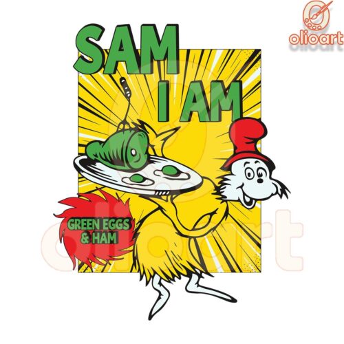 Funny Dr Seuss SVG Sam I Am Green Eggs and Ham Design