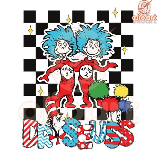 Funny Dr Seuss Thing 1 Thing 2 SVG Download