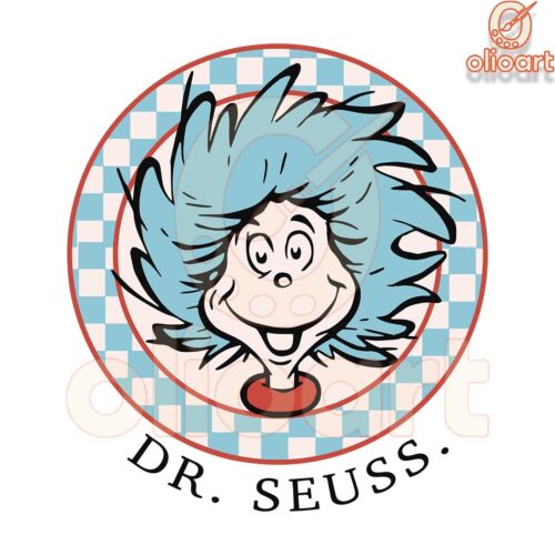 Funny Dr Seuss Thing One Face SVG Digital Download File