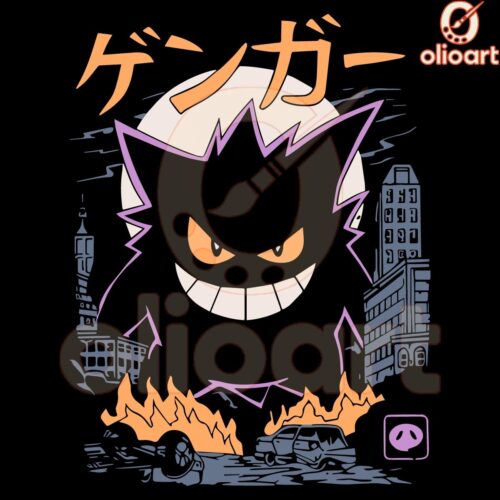 Gengar SVG Dark Ghost Kaiju Pokémon Anime Vibes