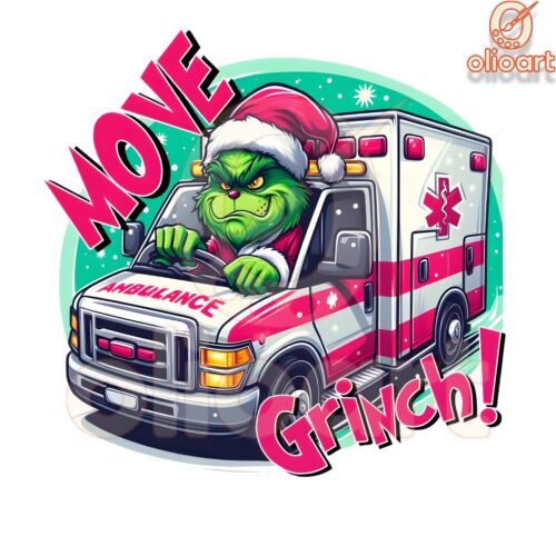 Grinch Ambulance Driver Christmas Fun PNG Design