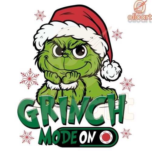 Grinch Mode On Festive Christmas PNG Design