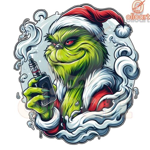 Grinch Vaper Fun Christmas Laughs in PNG