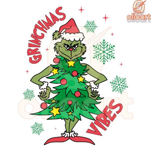 Grinchmas Vibes Christmas PNG Design