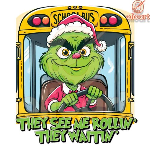 Grinchy Bus Driver SVG Holiday Mischief on the Road