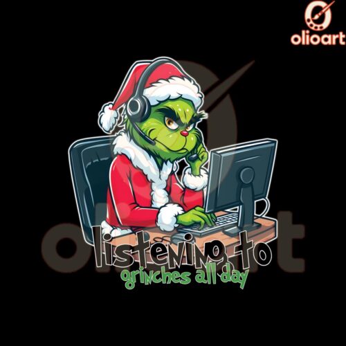 Grinchy Calls All Day Fun Christmas Telesale PNG Art