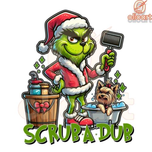 Grinchy Christmas Pet Sitting Scrub A Dub Fun in PNG