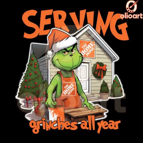 Grinchy Christmas Vibes All Year Home Depot PNG