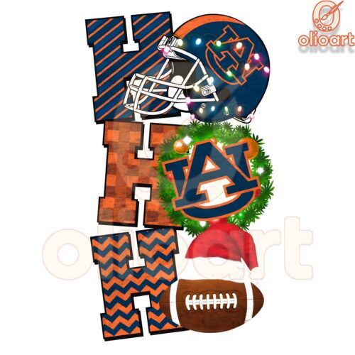 Ho Ho Ho Auburn Tigers Christmas Football PNG Design