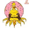 Homer Simpson Buddha with Doughnut Pizza PNG Design