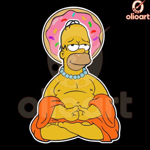 Homer Simpson Buddha with Doughnut SVG Design