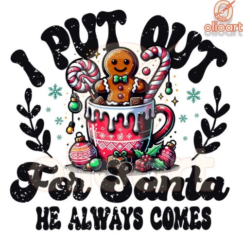 I Put Out Cookies Cocoa for Santa SVGPNG Fun Design