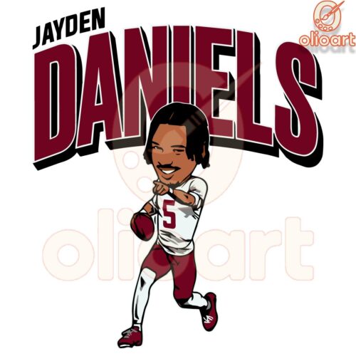 Jayden Daniels Caricature Washington Star in PNG Format