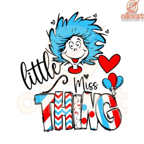 Little Miss Thing Reading Day SVG Dr Seuss Digital Design