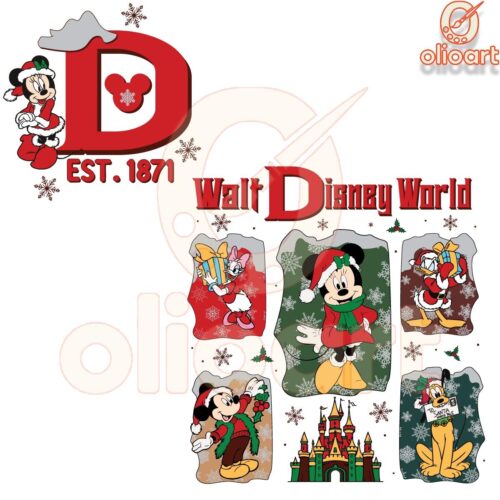 Magical Walt Disney World Christmas 1871 PNG Design