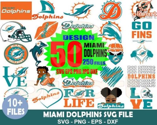 Miami Dolphins SVG Bundle 50 Winning Designs