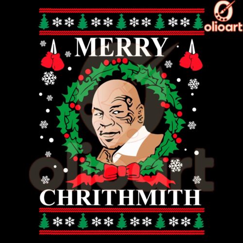 Mike Tyson Funny Ugly Christmas SVG Merry Chrithmith