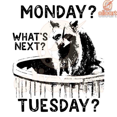 Monday Blues Whats Next Funny Raccoon Meme SVG