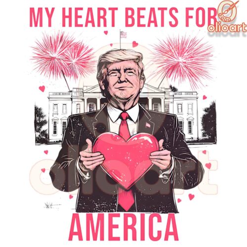 My Heart Beats for America Trump Valentines Day SVGPNG