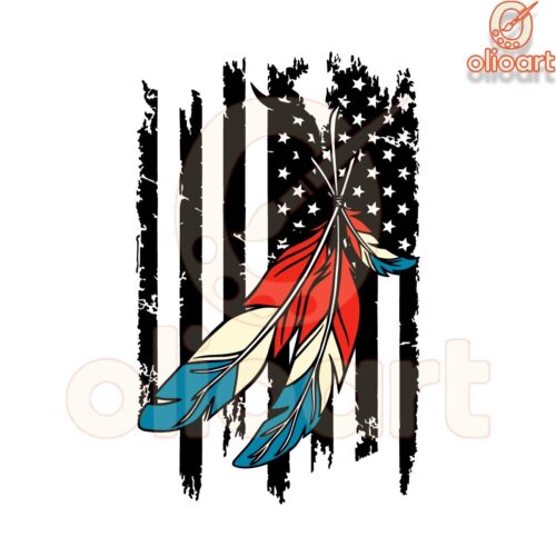 Native American Flag Art Sublimation PNG Design