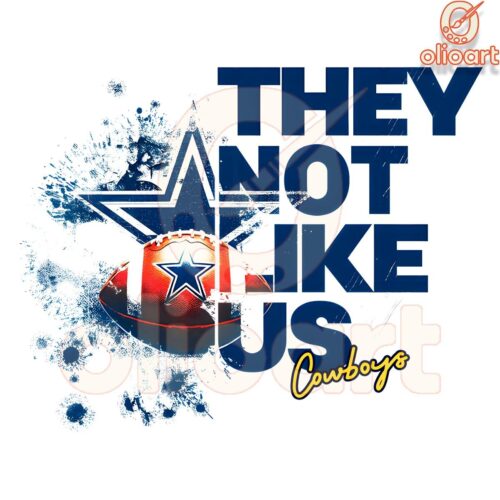 Not Like Us Cowboys Football PNG Design